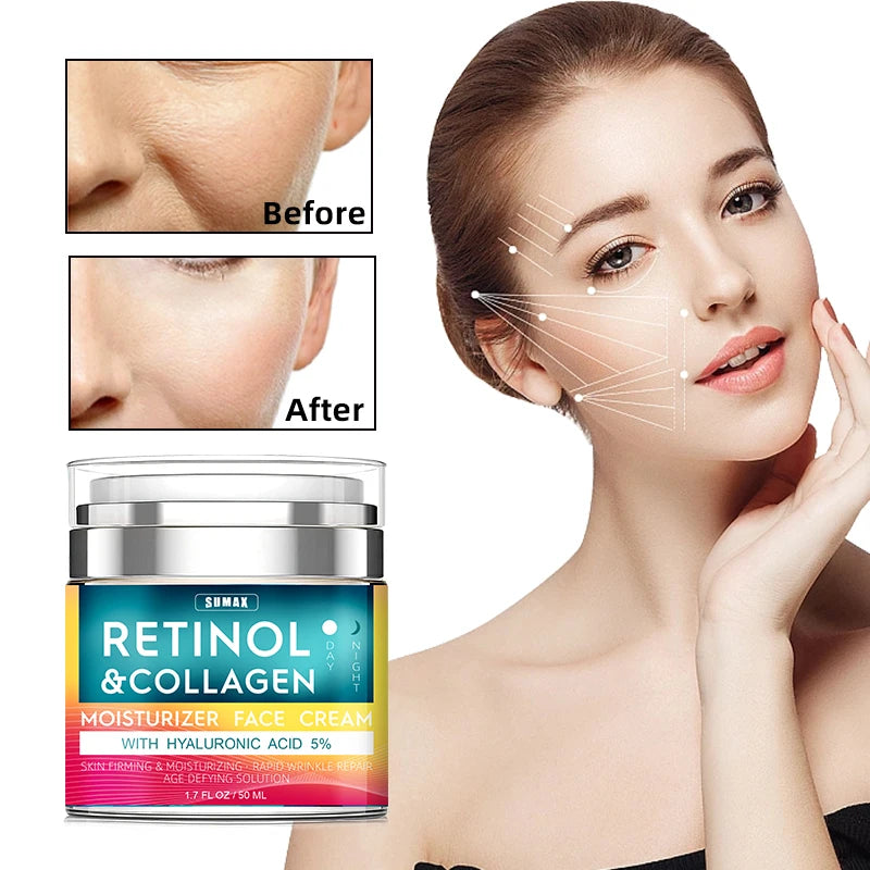 Sumax Retinol Collagen Face Cream 50ml Moisturizer with Hyaluronic Acid 5% Moisturizing Firming Brightening skincare c9f98b-b7.myshopify.com