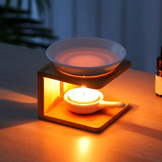 Essential Oil Burner Aroma Diffuser Bamboo Tea Stove Base Household Wooden Essential Oil Burner Essential Oil Diffuser Decor c9f98b-b7.myshopify.com