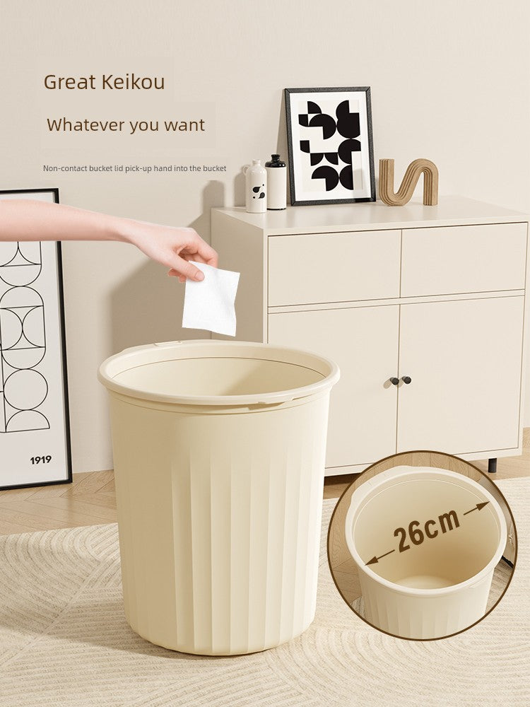 Trash Can For Home Thickened and Large-Capacity Living Room and Kitchen Bedroom Bathroom Student Dormitory without Cover with Pressing Ring Wastebasket c9f98b-b7.myshopify.com