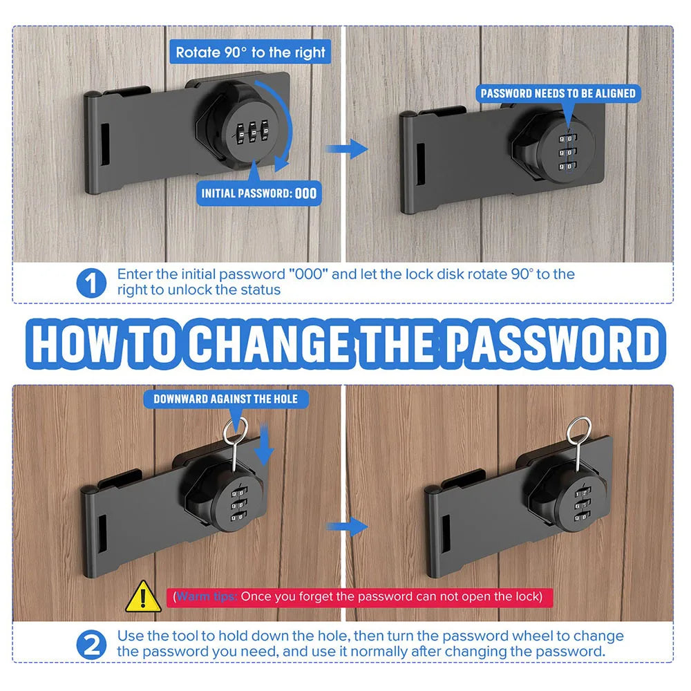 Household Cabinet Password Hasp Locks Cabinet Door Combination Lock Door Security Slide Latch Lock for Small Doors Cabinets Door c9f98b-b7.myshopify.com