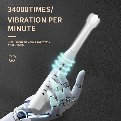 Jianpai Adult Black White Classic Acoustic Electric Toothbrush Adult 5-gear Mode USB Charging IPX7 Waterproof Acoustic Electric c9f98b-b7.myshopify.com