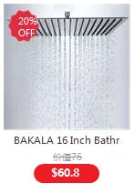 BAKALA Round & Square Stainless Steel Ultra-thin Showerheads 16/12/10/8 Inch Rainfall Shower Head Rain Shower BLACK Finish c9f98b-b7.myshopify.com