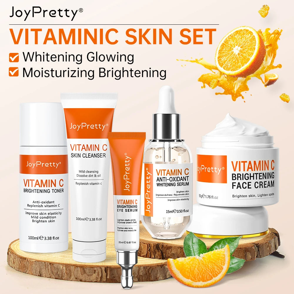 JoyPretty Vitamin C for Face Whitening Dark Spots Removal Cream Skincare Kits Eye Lightening Moisturizing Facial Serum Skin Care c9f98b-b7.myshopify.com