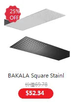 BAKALA Round & Square Stainless Steel Ultra-thin Showerheads 16/12/10/8 Inch Rainfall Shower Head Rain Shower BLACK Finish c9f98b-b7.myshopify.com