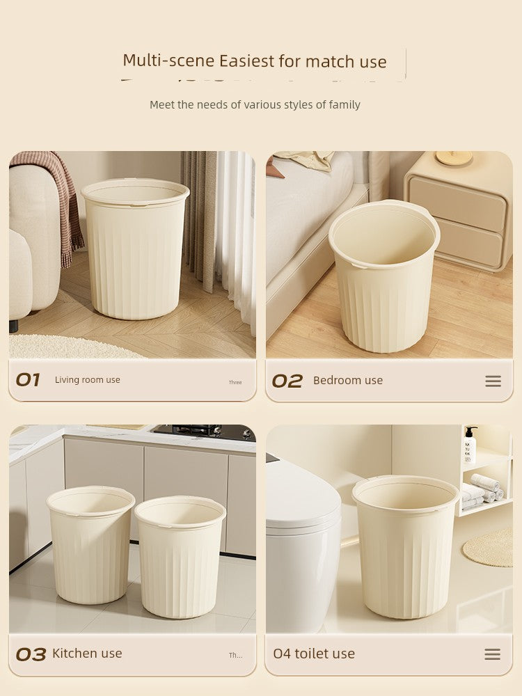 Trash Can For Home Thickened and Large-Capacity Living Room and Kitchen Bedroom Bathroom Student Dormitory without Cover with Pressing Ring Wastebasket c9f98b-b7.myshopify.com