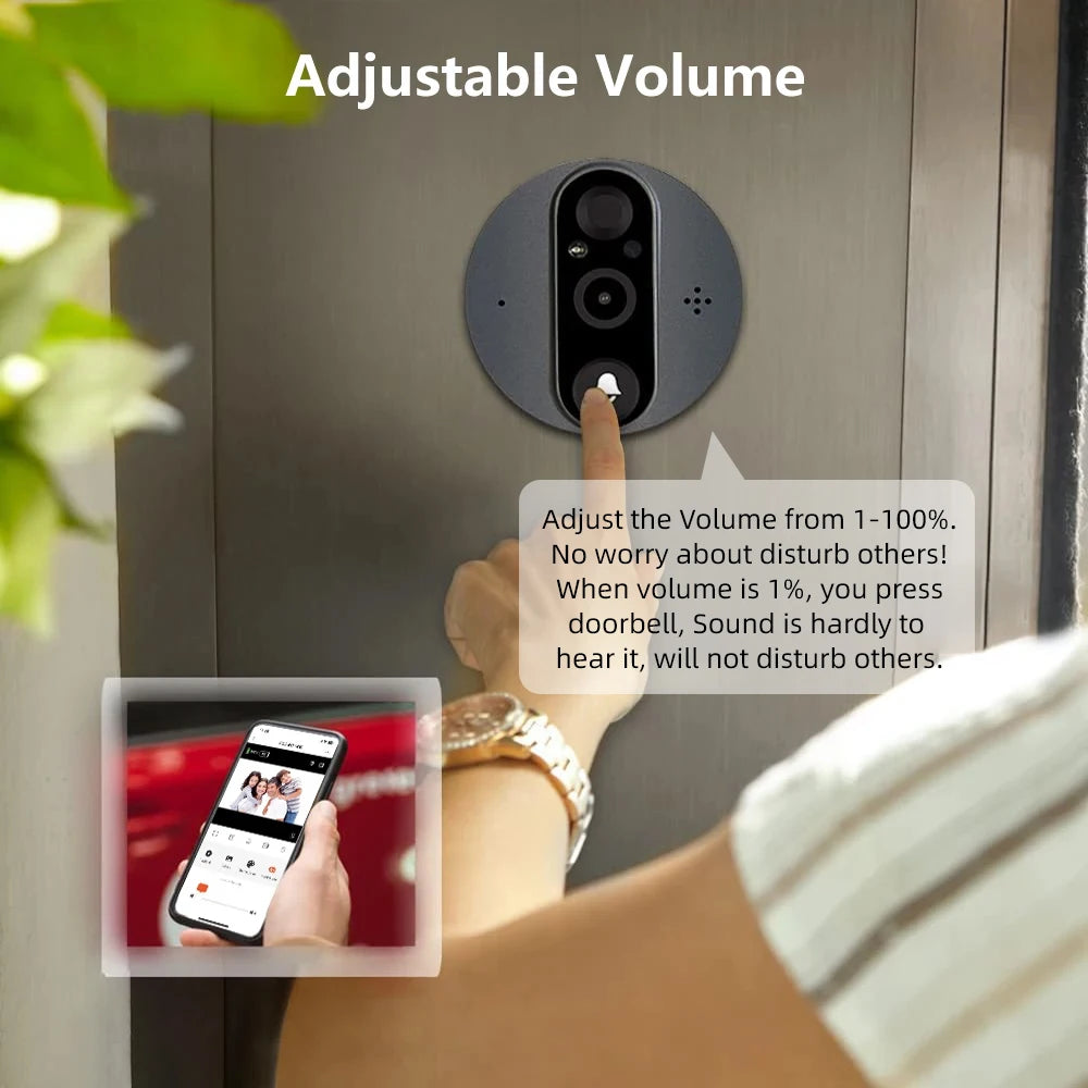 3MP Tuya Smart WiFi Video Door Peephole Viewer, Battery-Powered Digital Doorbell with PIR Motion Detection, Night Vision, and Smart Life App, Alexa & Google Compatible c9f98b-b7.myshopify.com