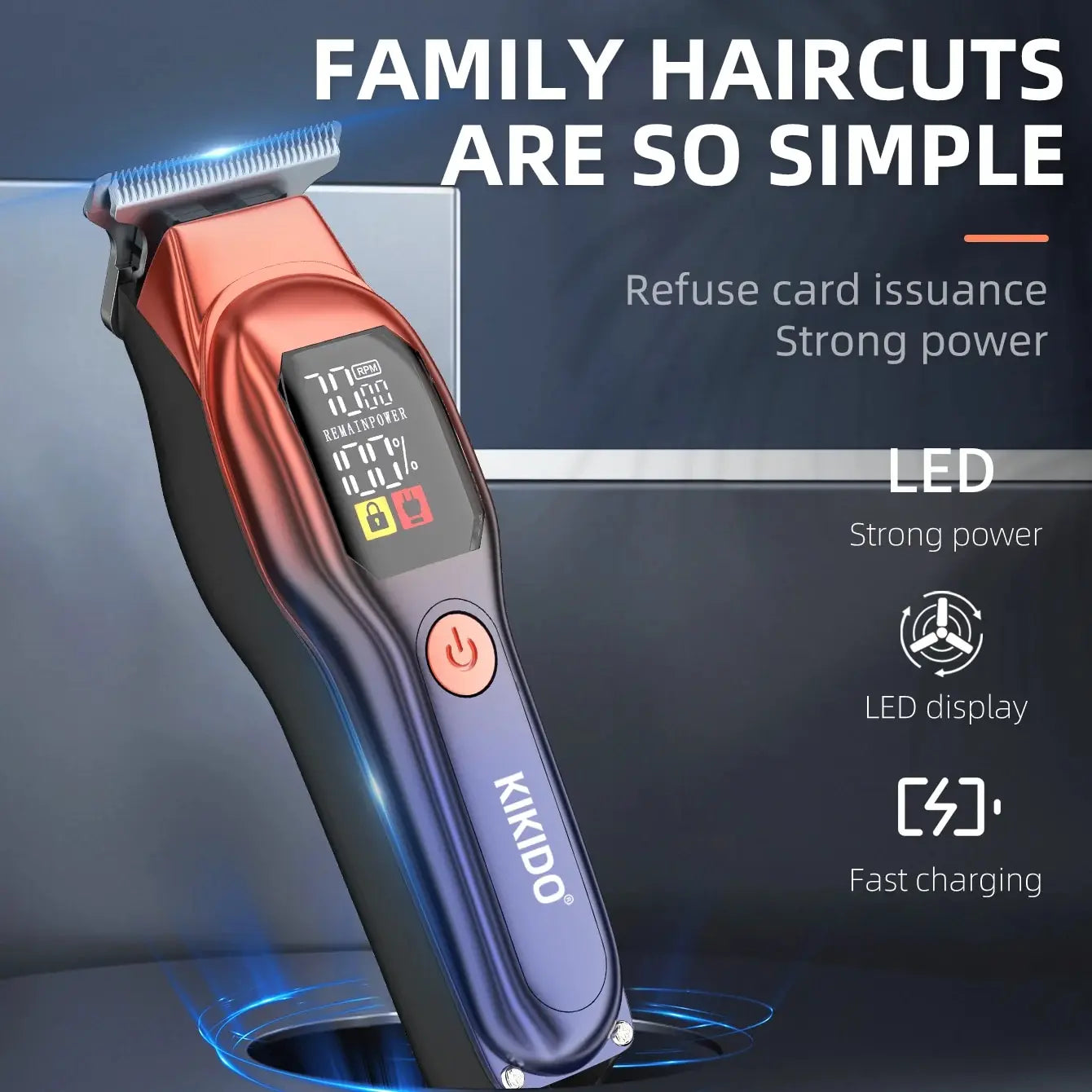 KIKIDO KK-A2 Rechargeable Professional Hair Clippers,Low Noise Hair Clippers with Auxiliary Light Hair Trimmer Kit c9f98b-b7.myshopify.com