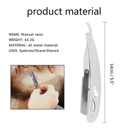 Men Professional Barber Razor Manual Shaver Straight Edge Stainless Steel Shaver Folding Shaving Shave With Blade c9f98b-b7.myshopify.com