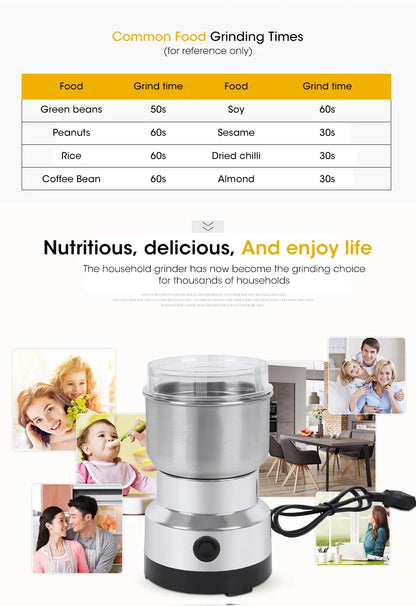 Mini Electric Grinder Household 300ml Ultrafine Baby Food Pulverizer Coffee Grinder Spice Pepper Grinder Grain Mill 2/4 Blades c9f98b-b7.myshopify.com