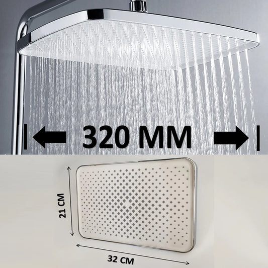 High Pressure Rainfall Shower Head | ABS Plastic Chrome Finish | Ceiling Mounted Rotatable Showerhead | Water-Saving Bathroom Accessory c9f98b-b7.myshopify.com