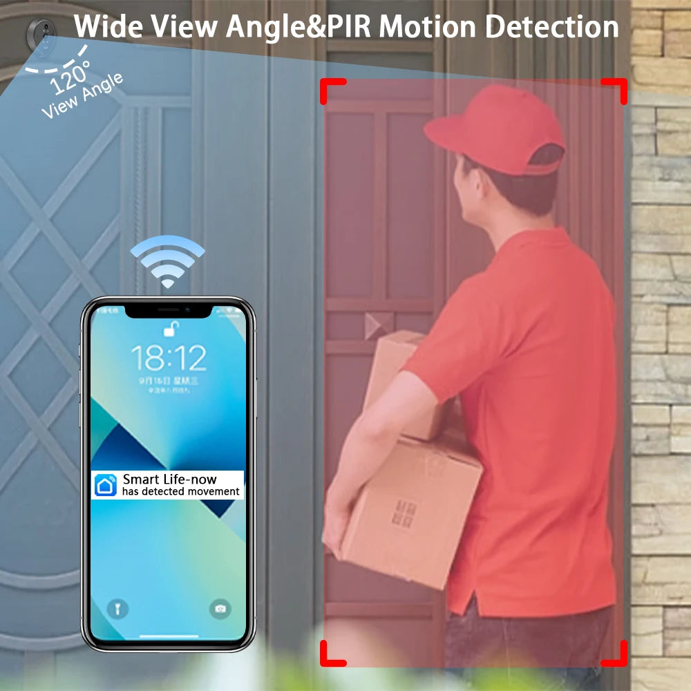 3MP Smart Life Tuya 1080P WiFi Door Bell Eye Peephole Camera c9f98b-b7.myshopify.com