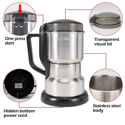 High Power Electric Coffee Grinder Kitchen Cereal Nuts Beans Spices Grains Grinder Machine Multifunctional Home Coffee Grinder c9f98b-b7.myshopify.com