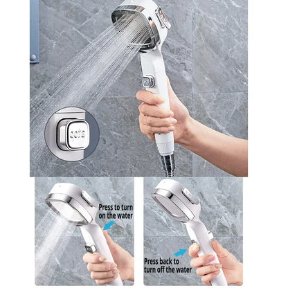 High Pressure Shower Head Water Saving 3 Modes Shower Heads Adjustable One-Key Stop Water Massage Sprayer Bathroom Accessories c9f98b-b7.myshopify.com