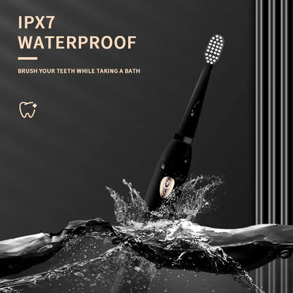 Jianpai Adult Black White Classic Acoustic Electric Toothbrush Adult 5-gear Mode USB Charging IPX7 Waterproof Acoustic Electric c9f98b-b7.myshopify.com