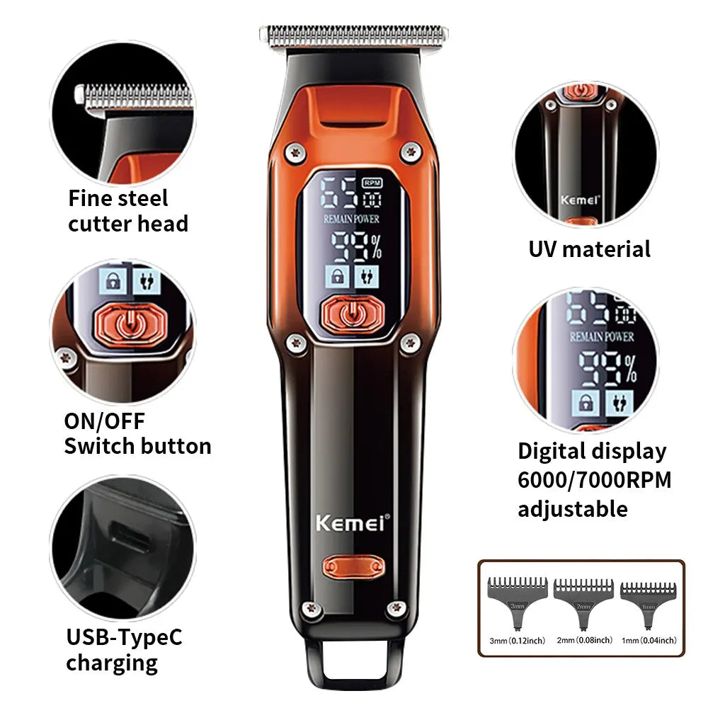 Kemei Hair Trimmer Hair Clipper Professional Barber Trimmer Electric Shaver Hair Cutting Machine Rechargeable Trimmer Men KM-658 c9f98b-b7.myshopify.com