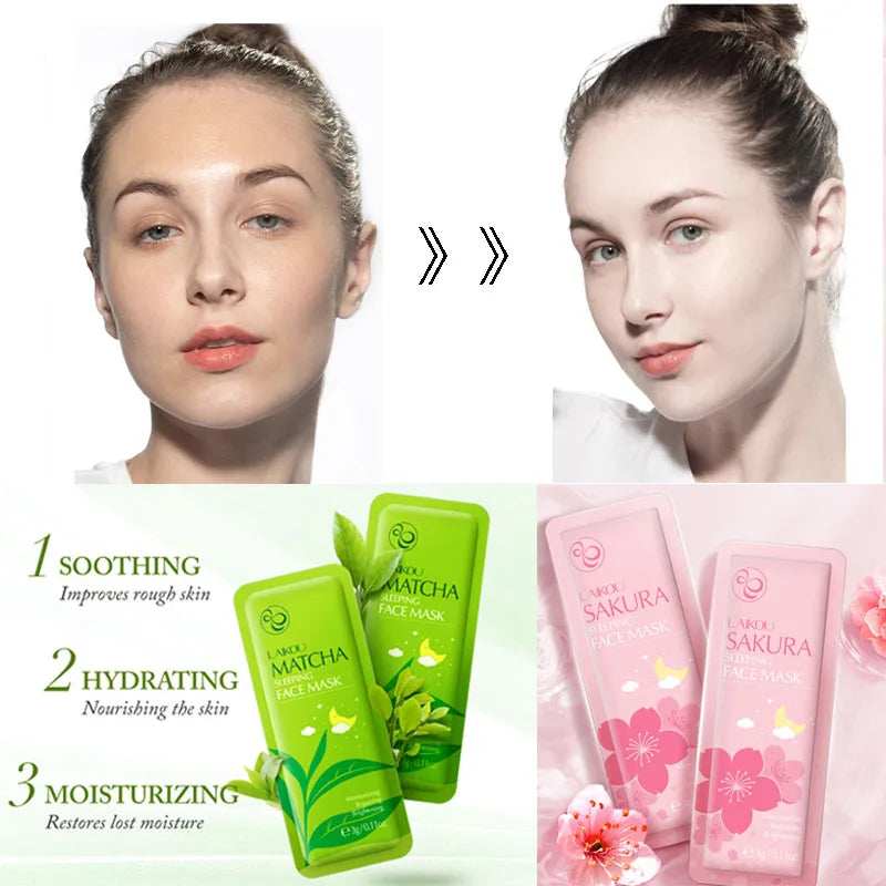 LAIKOU Sakura Seaweed Face Mask Skincare Centella Snail Collagen Facial Mask Sleeping Masks Beauty Korean Skin Care Products c9f98b-b7.myshopify.com