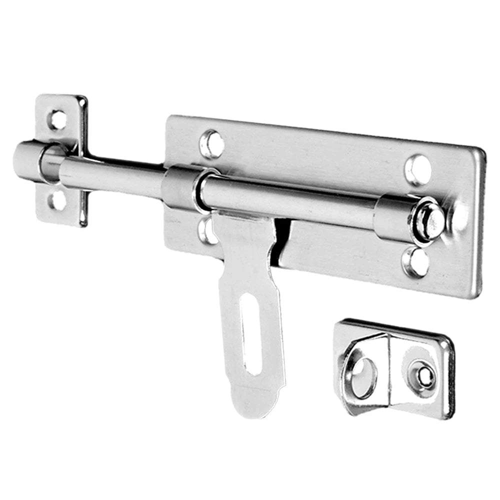 4 Inch Stainless Steel Barrel Bolt Latch with Padlock Clasp Set - Brushed Finish for Doors, Windows, Drawers, and Cupboards c9f98b-b7.myshopify.com