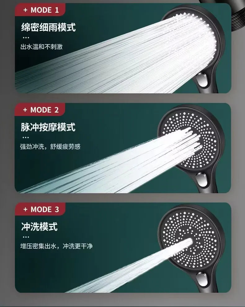 13CM Big Panel Large Flow Shower Head 3 Modes Adjustable High Pressure Water-saving Shower Mixer Nozzles Bathroom Accessories c9f98b-b7.myshopify.com