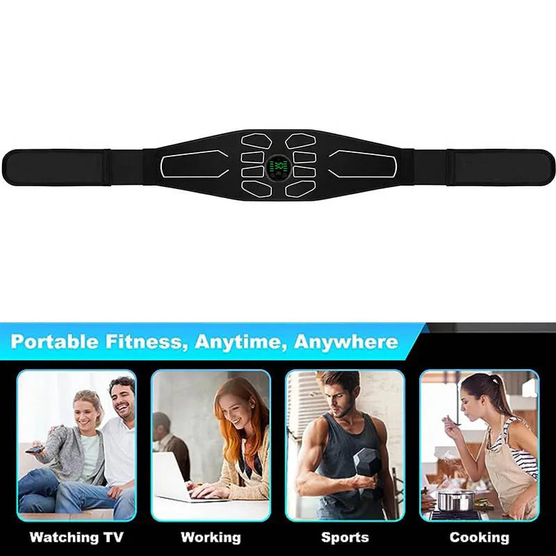 120cm Abdominal Massager Waist Belt Fitness Equipment - Muscle Toner with 10 Modes &amp; 30 Intensity Levels for Abdominal Training c9f98b-b7.myshopify.com