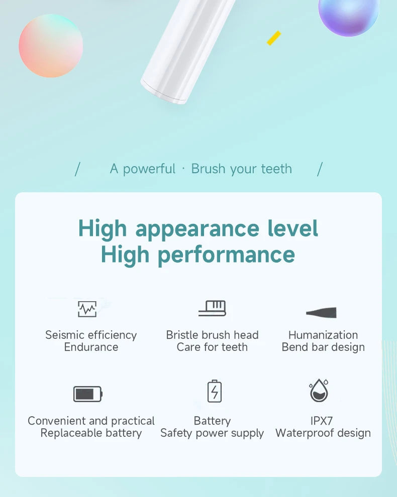 Electric Toothbrush for Adults Soft DuPont Bristle Portable Battery Endurance IPX6 Waterproof Intelligent Effective Oral Care c9f98b-b7.myshopify.com