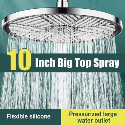 10inch Big Panel Rainfall Shower Head,High Pressure Shower Head,Water Saving,Top Rain Shower Faucet Bathroom Accessories c9f98b-b7.myshopify.com