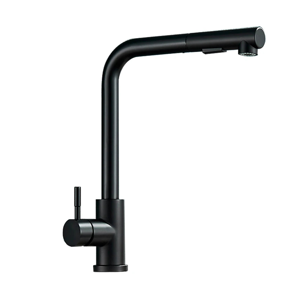 Matte Black Pull Out Kitchen Sink Faucet Two Model Stream Sprayer Nozzle Stainless Steel Hot Cold Wate Mixer Tap Deck c9f98b-b7.myshopify.com