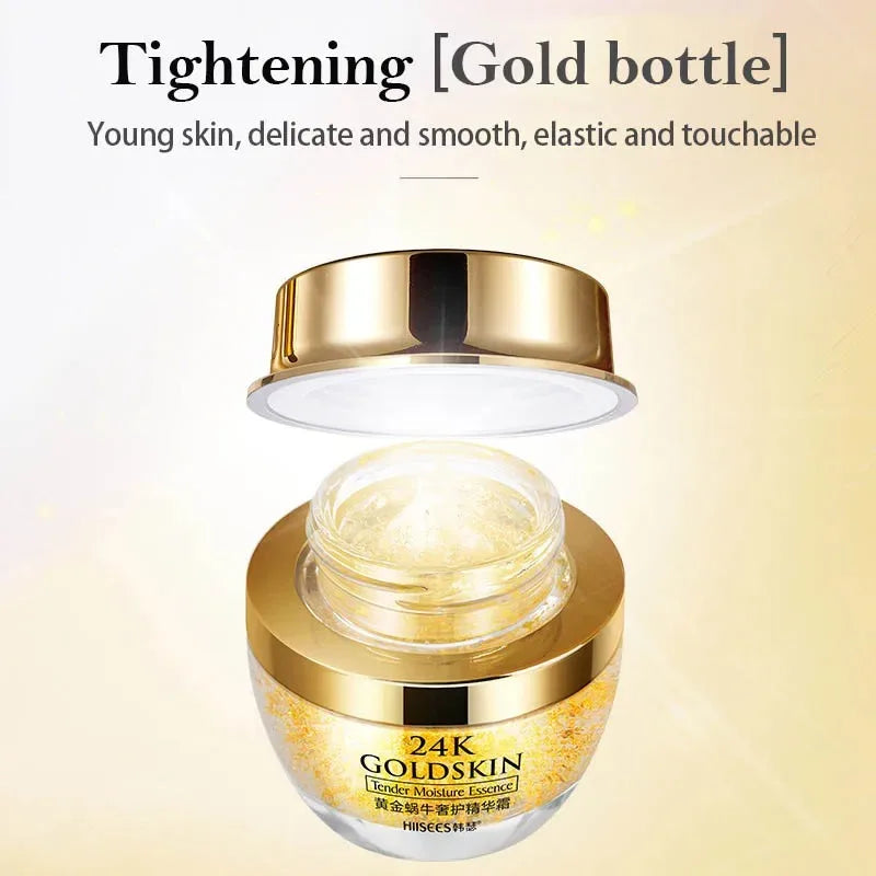 24K Golden Snail Collagen Cream Moisturizing and Skincare Essential Oil Control Facial Serum Non-Irritating, 1 Piece c9f98b-b7.myshopify.com