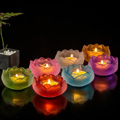 Seven Colors Crystal Incensee Burner Glass Lotus Candle Holders Handicraft Decoration for Home Buddha Mini Zen Cone Censer c9f98b-b7.myshopify.com