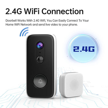 JOOAN Intelligent WiFi Doorbell With Camera Smart Home 3MP WiFi Video Doorbell Outdoor Battery Powered Security Video Intercom c9f98b-b7.myshopify.com