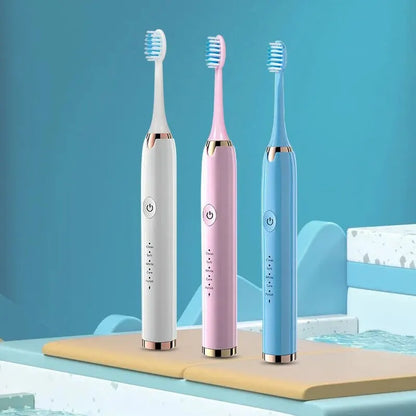 Tongwode Electric Sonic Toothbrush USB Rechargeable Waterproof Electronic Ultrasonic Whitening Tooth Brushes Replacement Heads c9f98b-b7.myshopify.com
