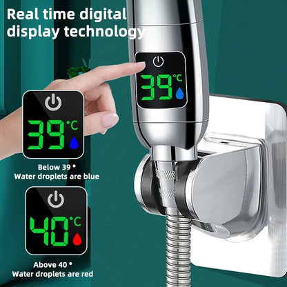 High Pressure Handheld Bathroom Shower Head Water Saving Showerhead Pressurized Adjustable Spray LED Digital Temperature Display c9f98b-b7.myshopify.com