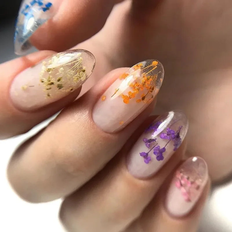 MEET ACROSS 5ml Pink Dried Flower Gel Nail Polish Natural Flower Fairy Nail Art Gel Soak Off UV LED Painting Varnishes For Nails c9f98b-b7.myshopify.com