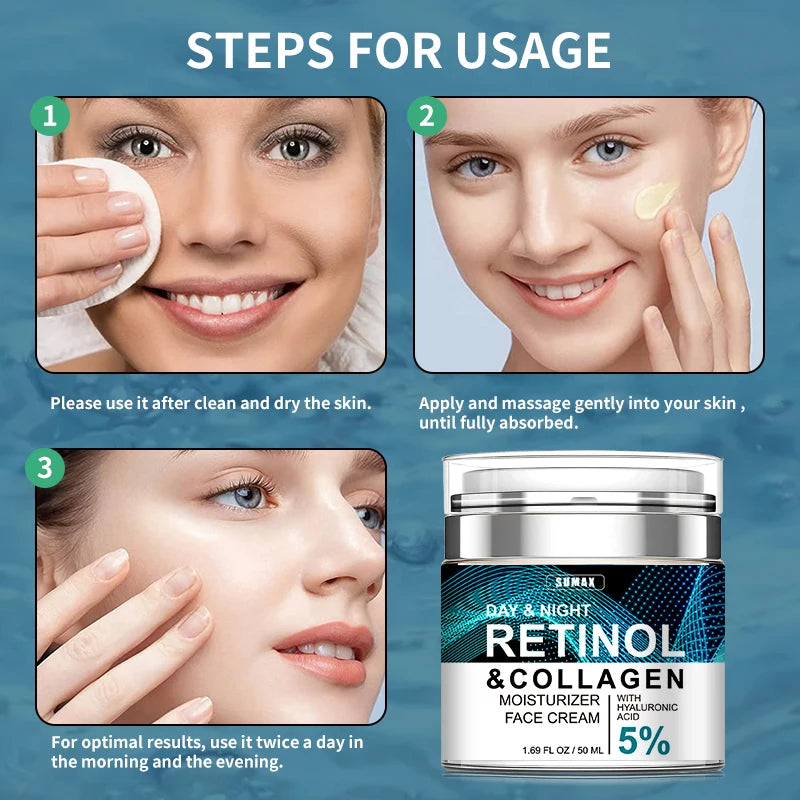 Sumax Retinol Collagen Face Cream 50ml Moisturizer with Hyaluronic Acid 5% Moisturizing Firming Brightening skincare c9f98b-b7.myshopify.com