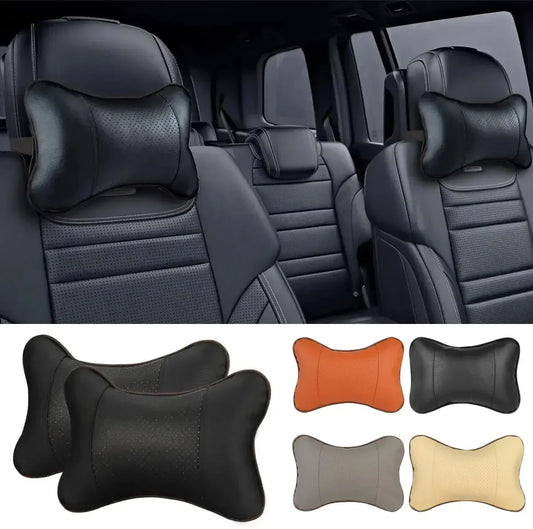 Car Neck Pillows Both Side Pu Leather 1pcs Pack Headrest For Head Pain Relief Filled Fiber Universal Car Pillow c9f98b-b7.myshopify.com