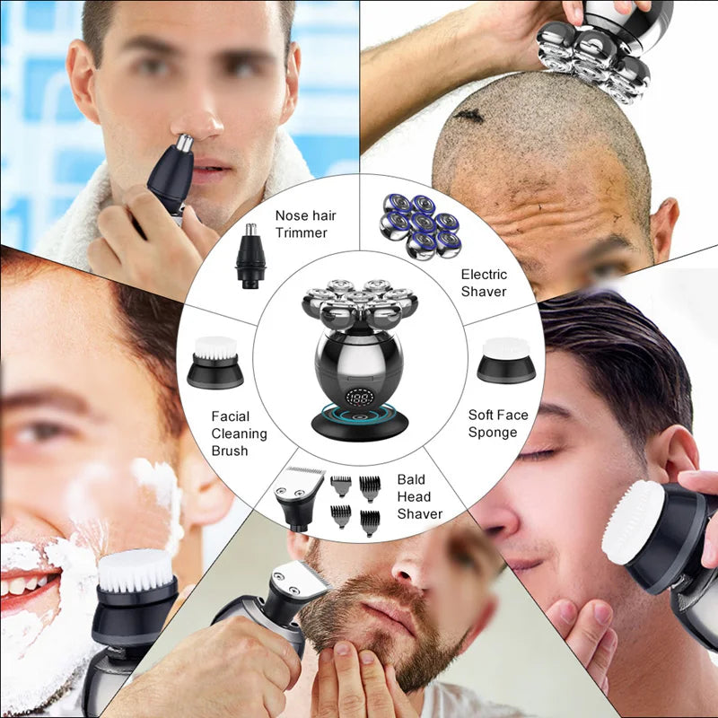 Electric Shaver 7D Floating Cutter Head Base Charging Portable Men Beard Trimmer Clipper Skull Shaver Waterproof Shaving c9f98b-b7.myshopify.com