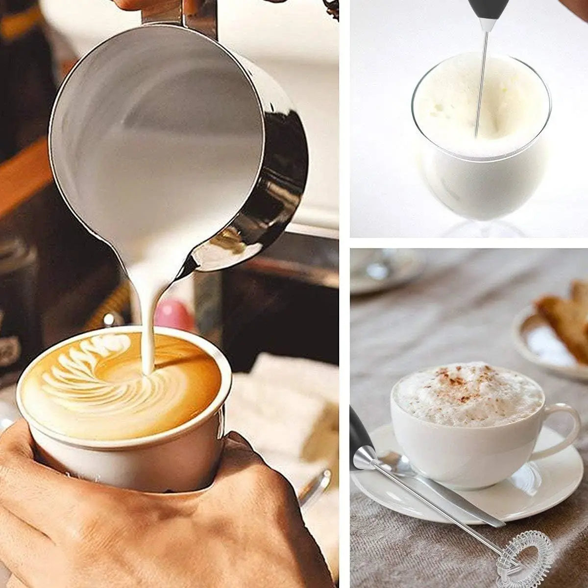 Handheld Milk Frother & Foamer - Portable Coffee Maker, Egg Beater, Chocolate & Cappuccino Stirrer, Mini Blender & Kitchen Whisk Tool c9f98b-b7.myshopify.com