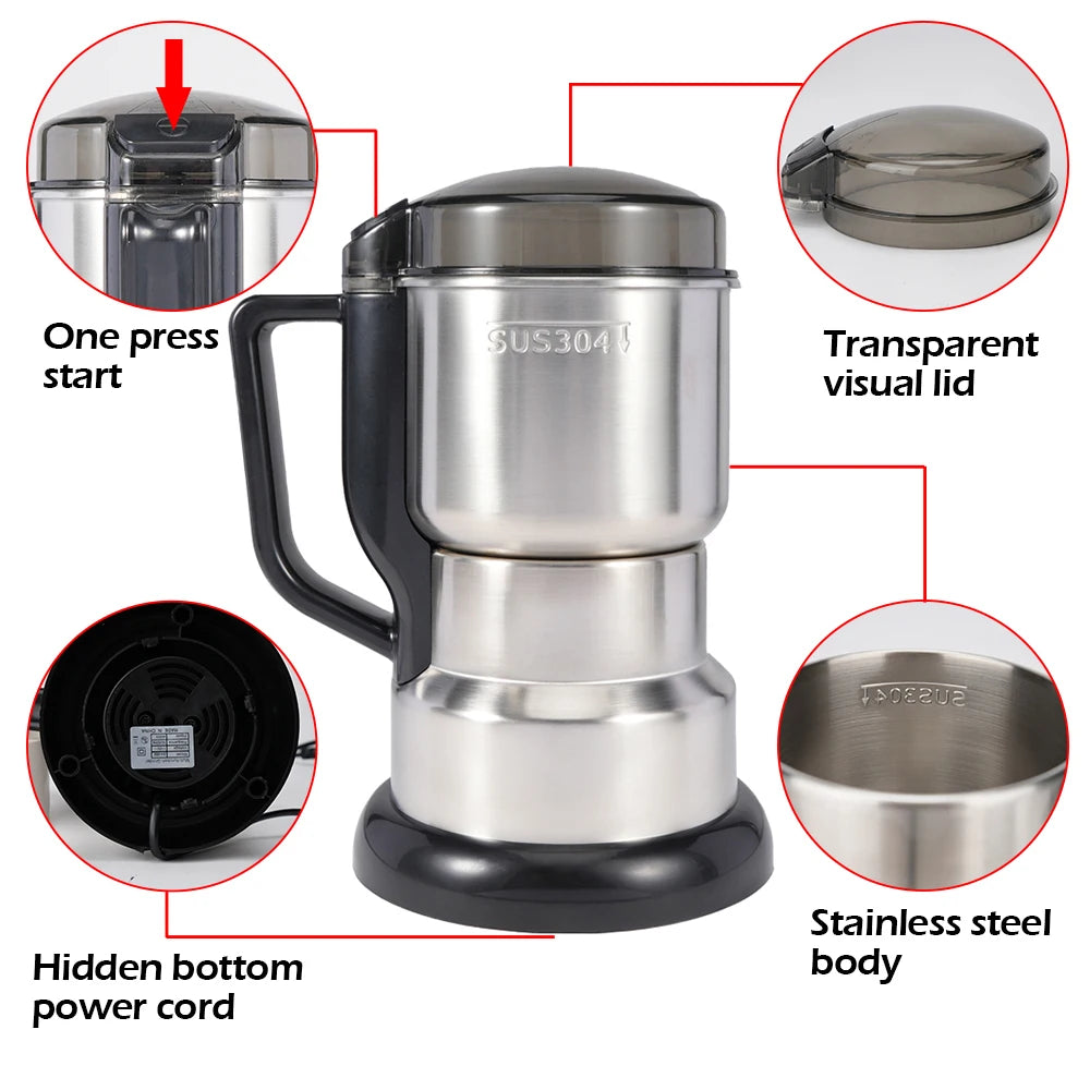 400W 304 Stainless Electric Grinder Eight Page Blade Electric Fast Grinding Multifunction Smash Machine Rice Beans Home Blender c9f98b-b7.myshopify.com