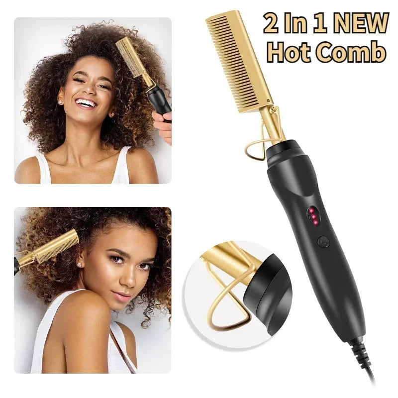 2 in 1 Electric Hot Heating Comb Hair Straightener Curler Wet Dry Hair Iron Straightening Brush Hair Styling Tool c9f98b-b7.myshopify.com