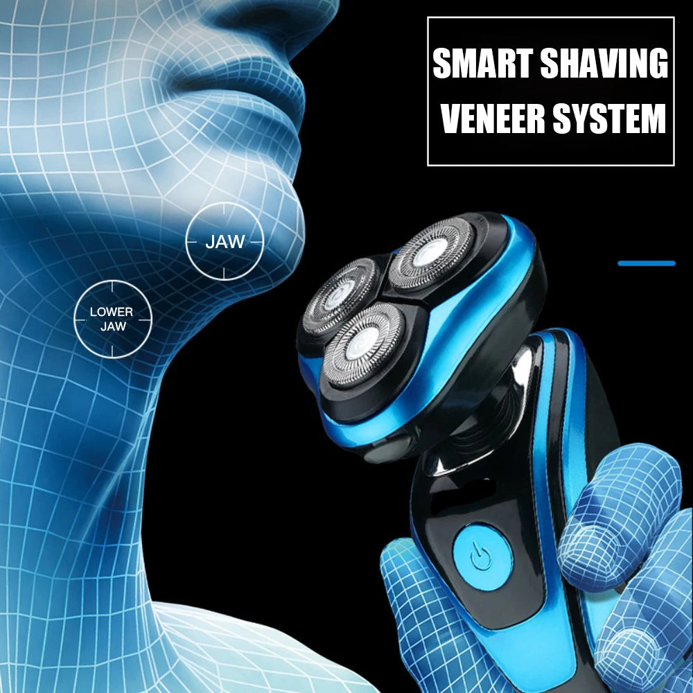 Electric Shaver Rotary Shaver Electric Razor Beard Trimmer Rechargeable Hair Cutting Shaving Machine Clipper for Men Waterproof c9f98b-b7.myshopify.com