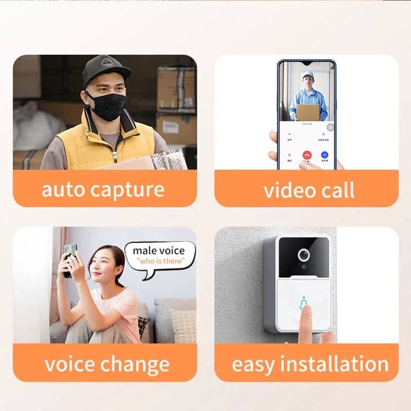 JETTING Wireless Video Doorbell with HD Camera, 2-Way Audio, Night Vision, Motion Detection, and Door Chime c9f98b-b7.myshopify.com