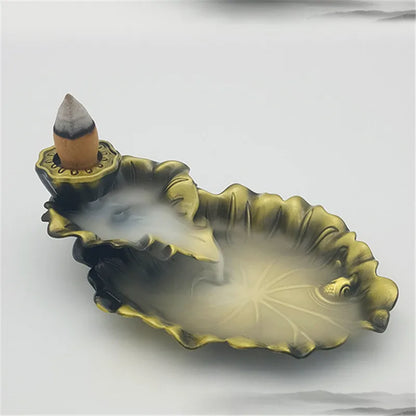 Backflow Incense Holder Leaf Incense Burner Home Decor Aromatherapy Ornament Incense Stick with Backflow Incense Stick c9f98b-b7.myshopify.com